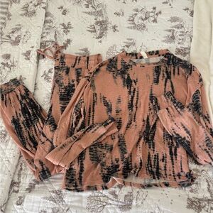 Women's Coral and Navy soft lounge set